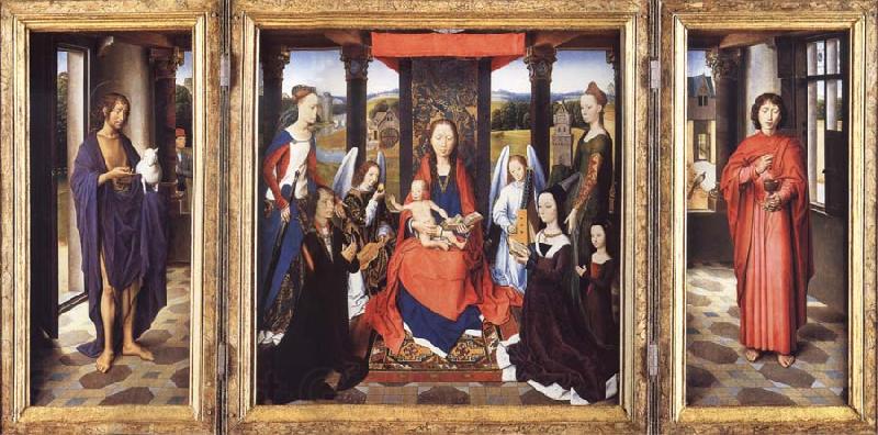 Hans Memling The Virgin and Child with Angels,Saints and Donors Germany oil painting art